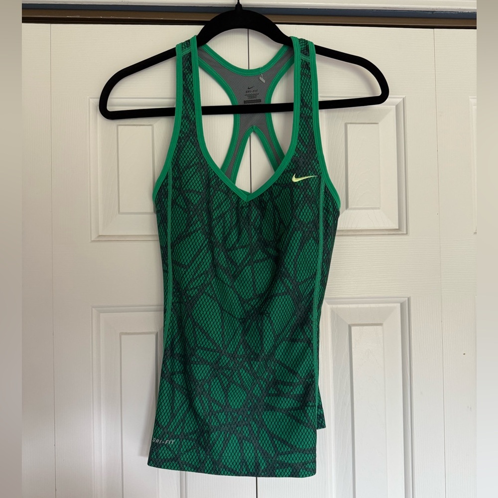 Nike Gray and Green Dri-FIT Tank